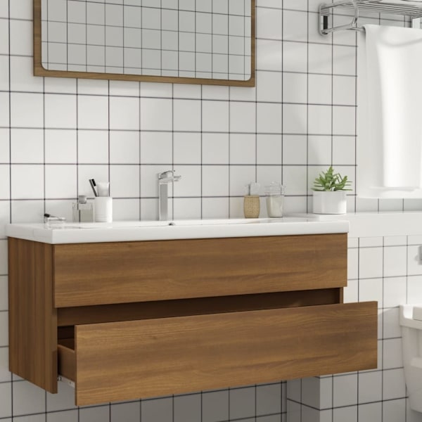 vidaXL Handfatsskåp brun ek 100x38,5x45 cm konstruerat trä Brun