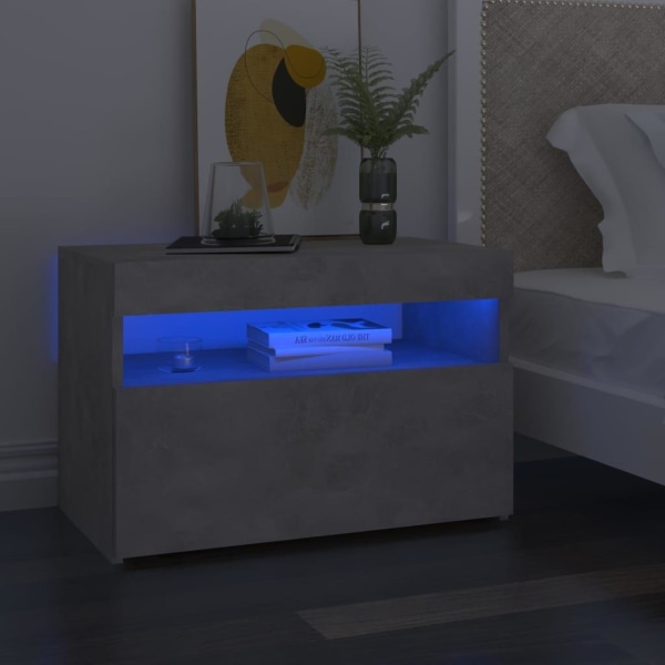 vidaXL TV-bänk med LED-belysning betonggrå 60x35x40 cm grå
