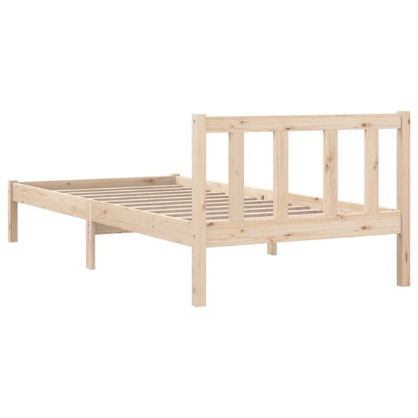 vidaXL Sängram massiv furu 90x200 cm Brun