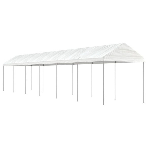 vidaXL Paviljong med tak vit 13,38x2,28x2,69 m polyeten Vit