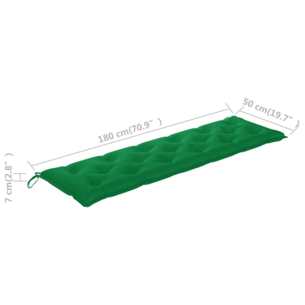 vidaXL Bänkdyna för trädgården grön 180x50x7 cm oxfordtyg Grön
