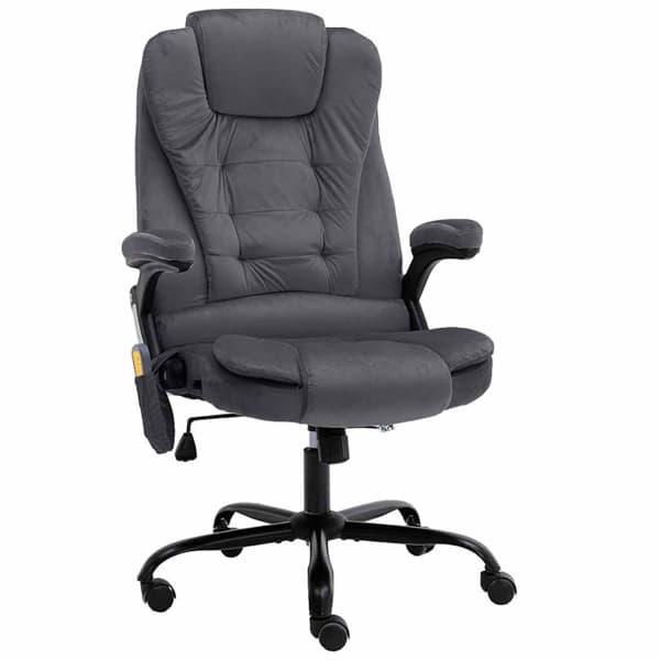 vidaXL Massagefåtölj mörkgrå sammet grå