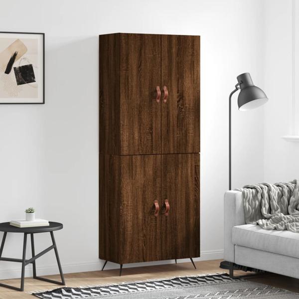 vidaXL Högskåp brun ek 69,5x34x180 cm konstruerat trä Brun