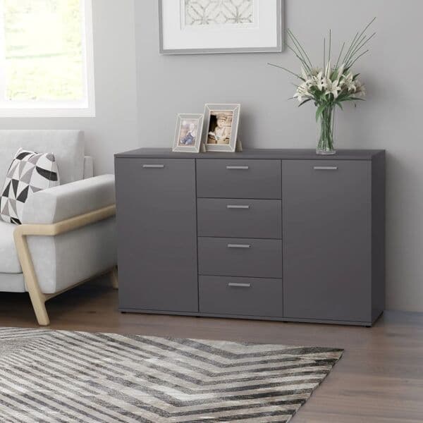vidaXL Skänk grå 120x35,5x75 cm konstruerat trä grå