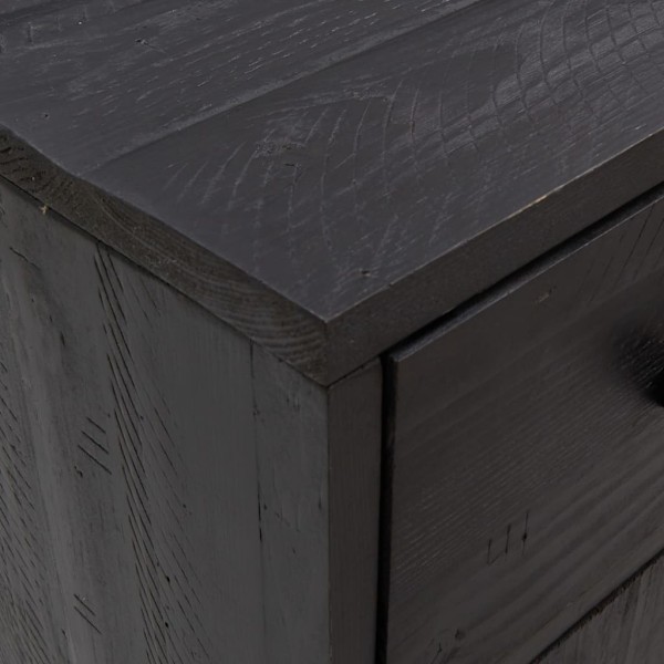 vidaXL Skänk svart 110x35x70 cm massiv furu Svart