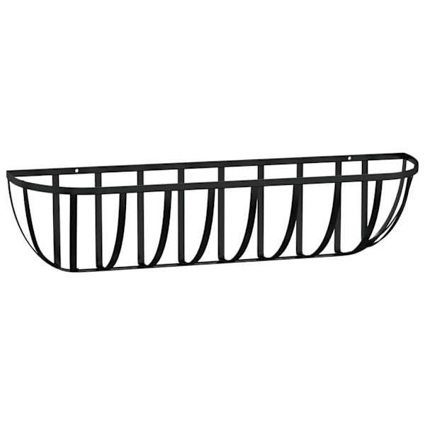 vidaXL Blomlådor 2 st med kokosfibrer svart 61x19x16 cm stål Svart