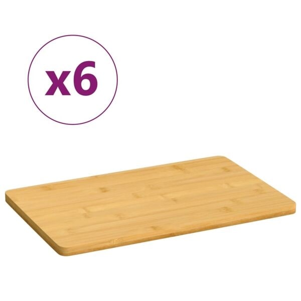 vidaXL Frukosttallrikar 6 st 22x14x0,8 cm bambu Brun
