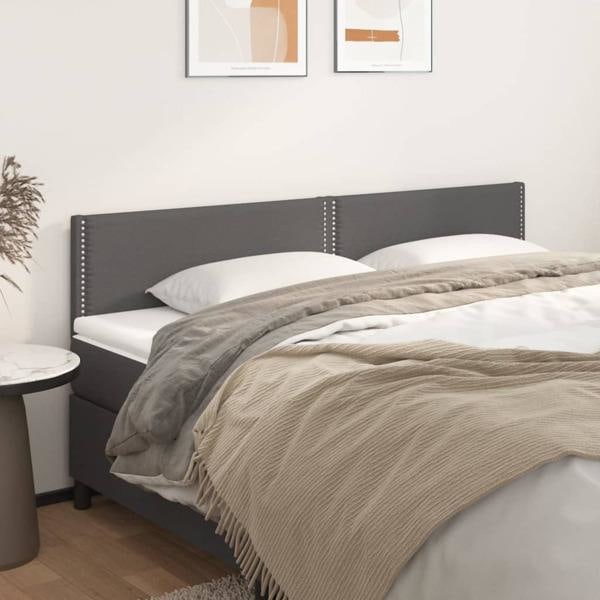 vidaXL Huvudgavlar 2 st grå 100x5x78/88 cm konstläder Grå