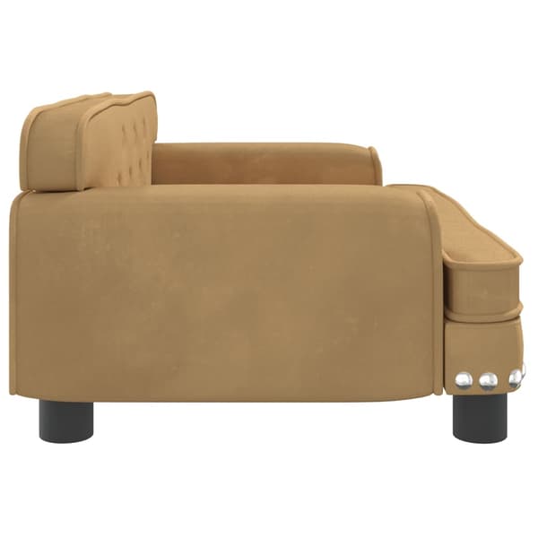 vidaXL Barnsoffa brun 70x45x30 cm sammet Brun