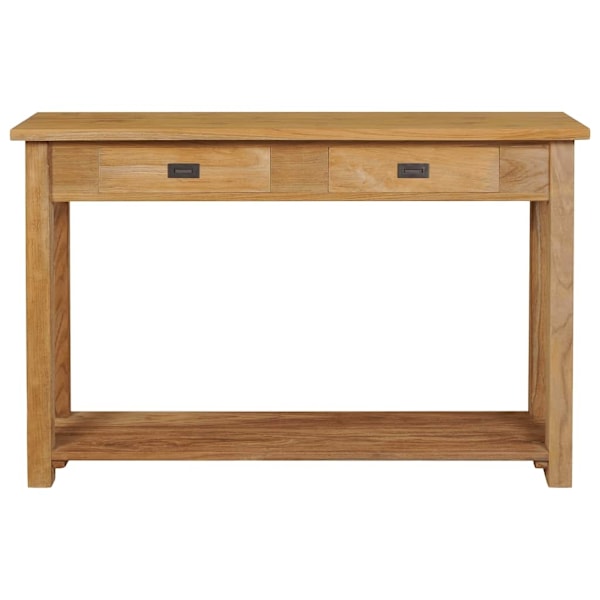 vidaXL Konsolbord i massiv teak 120x30x80 cm Brun