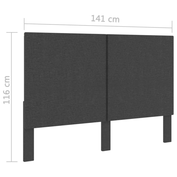 vidaXL Sänggavel mörkgrå tyg 140x200 cm grå