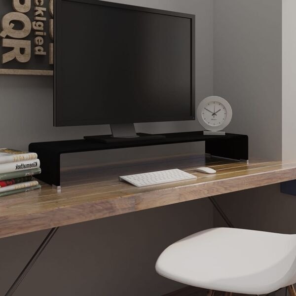 vidaXL TV-bord glas svart 100x30x13 cm Svart