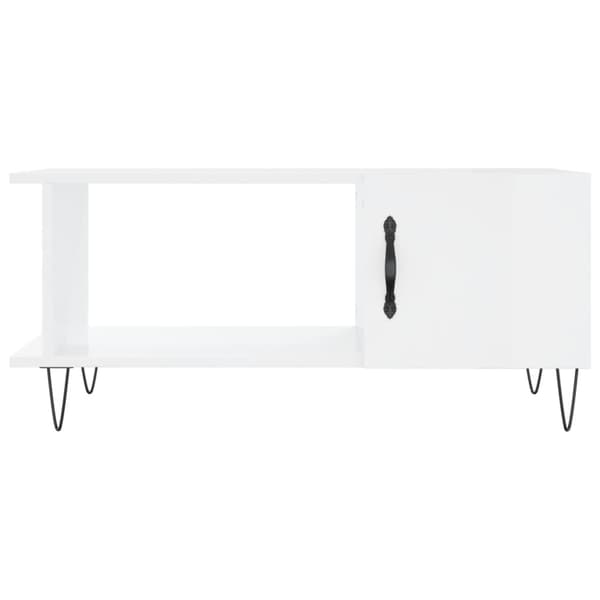 vidaXL Soffbord vit högglans 90x50x40 cm konstruerat trä Vit