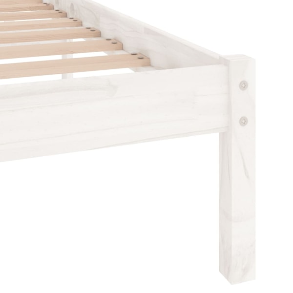 vidaXL Sängram vit massiv furu 120x200 cm Vit