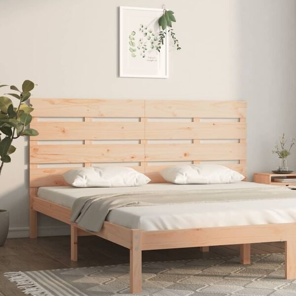 vidaXL Sänggavel 180x3x80 cm massiv furu Brun