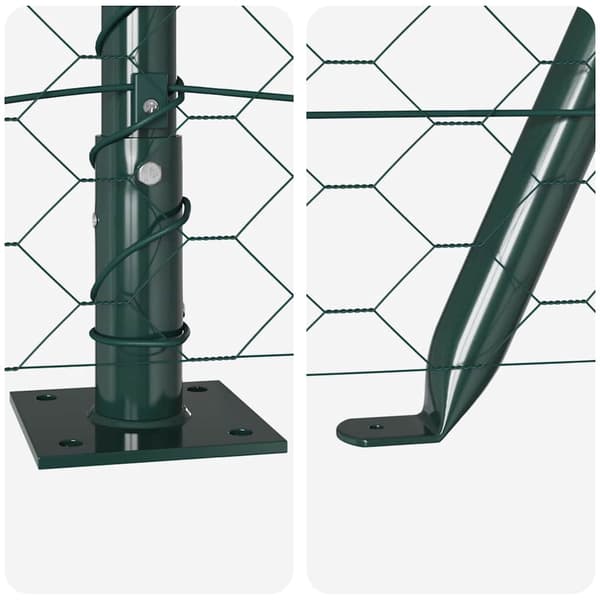 vidaXL Hexagonal stängsel med betongfundament 100 x 1,2 m Grön Mesh Grön