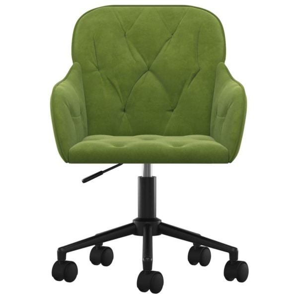 vidaXL Snurrbar kontorsstol ljusgrön sammet Grön