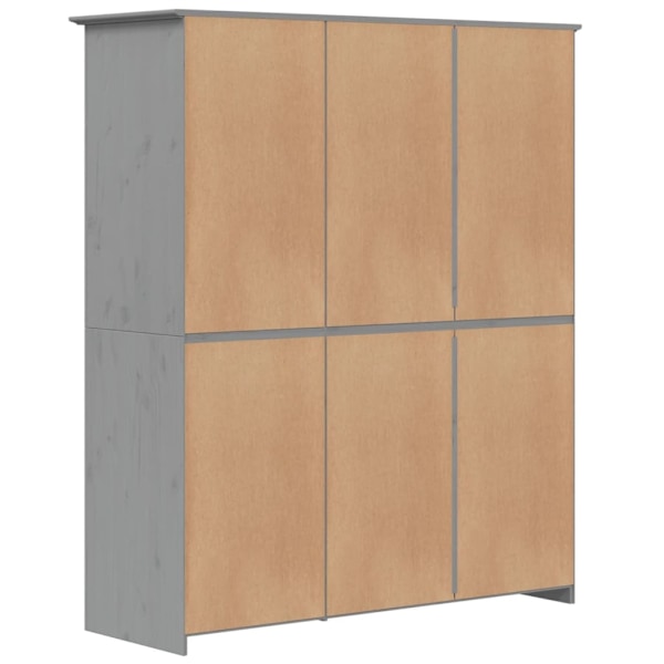 vidaXL Klädskåp BODO grå 146x53,5x173 cm massiv furu Grå