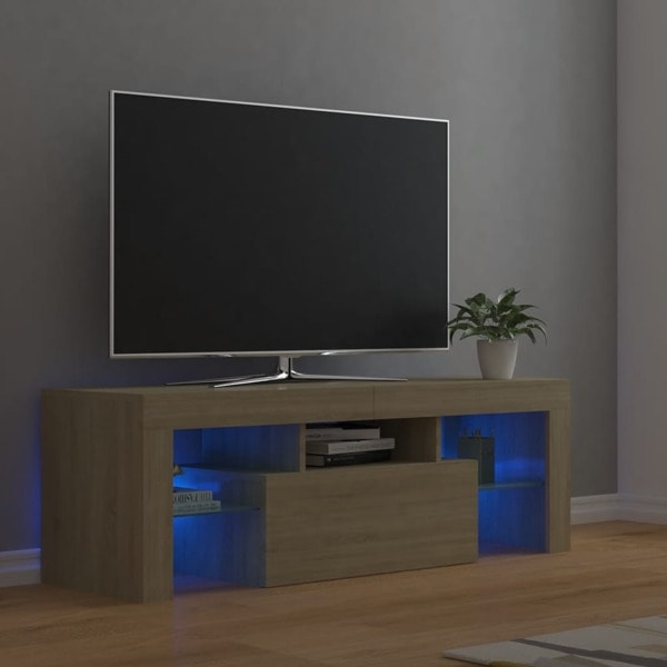 vidaXL TV-bänk med LED-belysning sonomaek 120x35x40 cm Brun