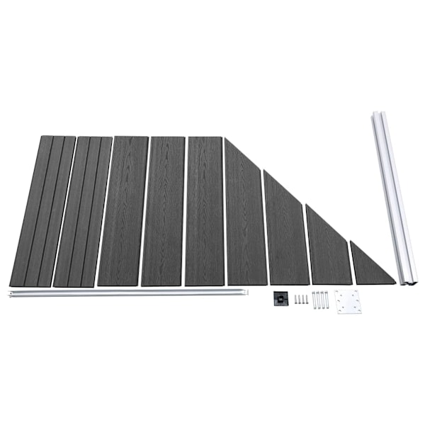 vidaXL Staketpaneler WPC 1830x(105-186) cm svart Svart