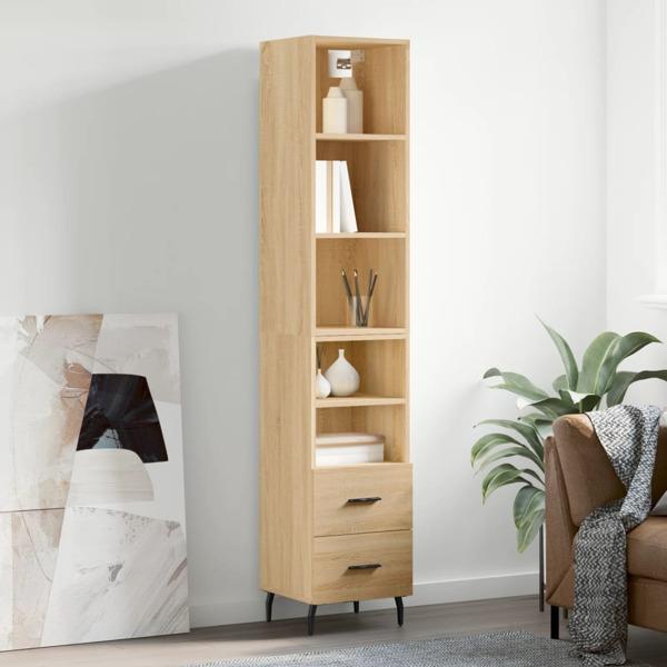 vidaXL Högskåp sonoma-ek34,5x34x180 cm konstruerat trä Brun