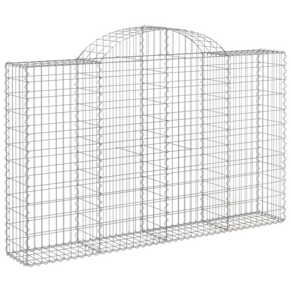 vidaXL Gabioner bågformade 20 st 200x30x120/140 cm galvaniserat järn Silver