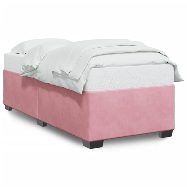vidaXL Sängram rosa 90x190 cm sammet Rosa