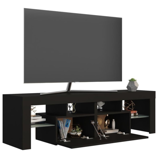 vidaXL Tv-bänk med LED-belysning svart 140x36,5x40 cm Svart