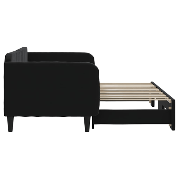 vidaXL Dagbädd utdragbar svart 90x200 cm sammet Svart