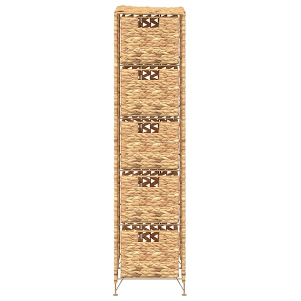vidaXL Förvaringsmöbel med 5 korgar 25,5x37x100 cm vattenhyacint Brun