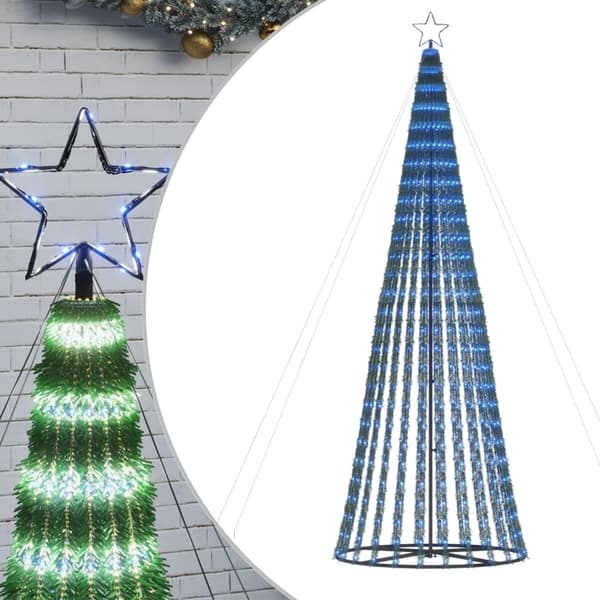 vidaXL LED julgran 688 LED blå 300 cm Blå