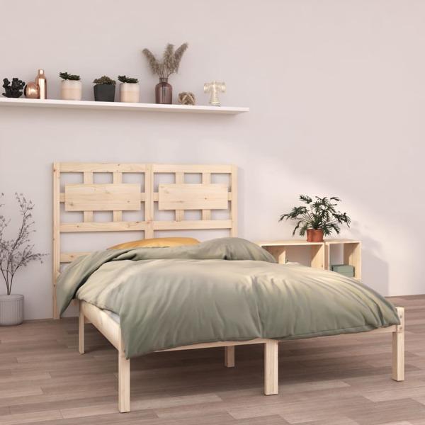 vidaXL Sängram massivt trä 120x190 cm Brun