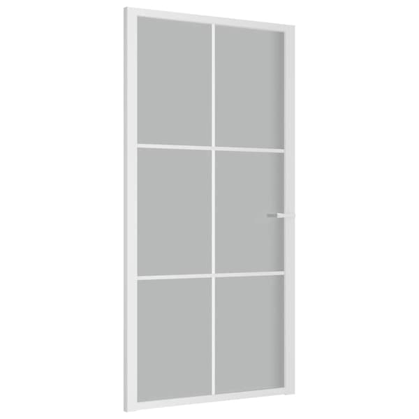 vidaXL Innerdörr 102,5x201,5 cm vit matt glas och aluminium Vit