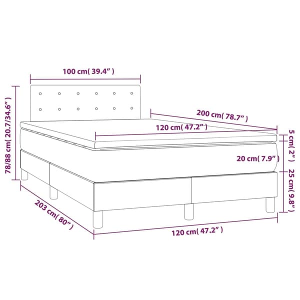 vidaXL Ramsäng med madrass blå 120x200 cm tyg Blå