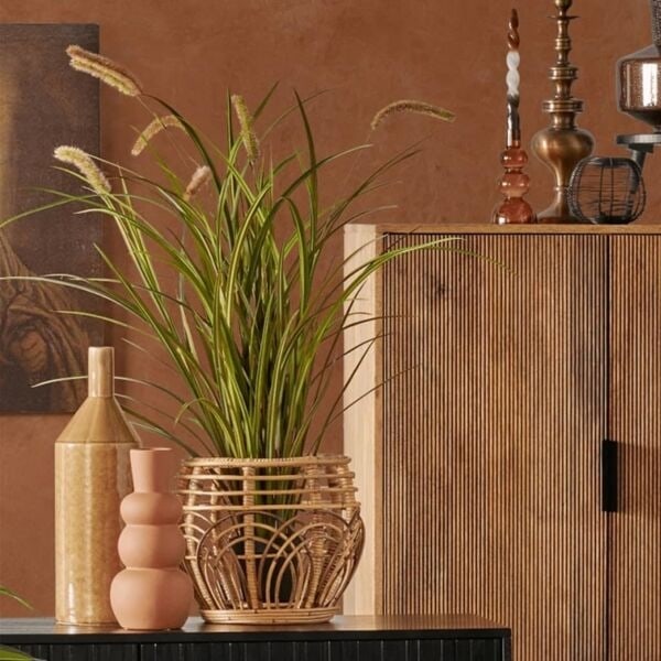 Emerald Konstväxt Cattails Grass i kruka 100 cm Grön