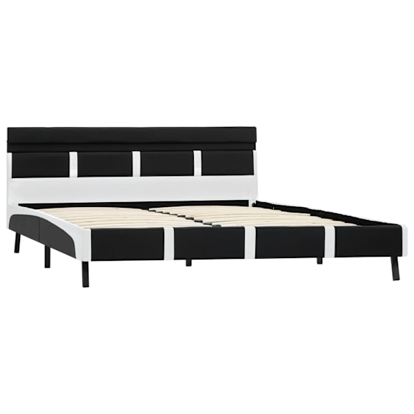 vidaXL Sängram med LED svart konstläder 160x200 cm Svart
