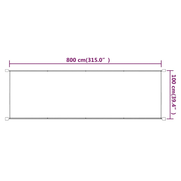 vidaXL Markis vertikal taupe 100x800 cm oxfordtyg Taupe