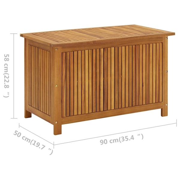 vidaXL Trädgårdslåda 90x50x58 cm massivt akaciaträ Brun