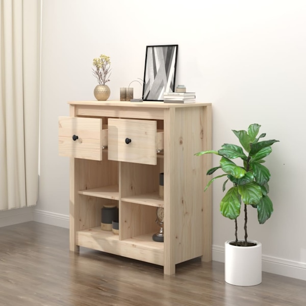 vidaXL Skänk 70x35x80 cm massiv furu Brun