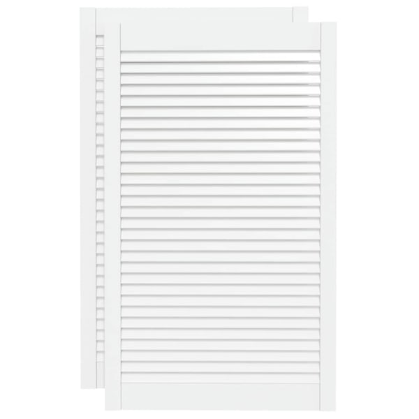 vidaXL Skåpluckor lamelldesign 2 st vit 99,3x59,4 cm massiv furu Vit