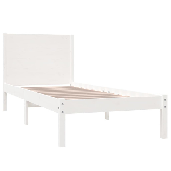 vidaXL Sängram vit massiv furu 100x200 cm Vit
