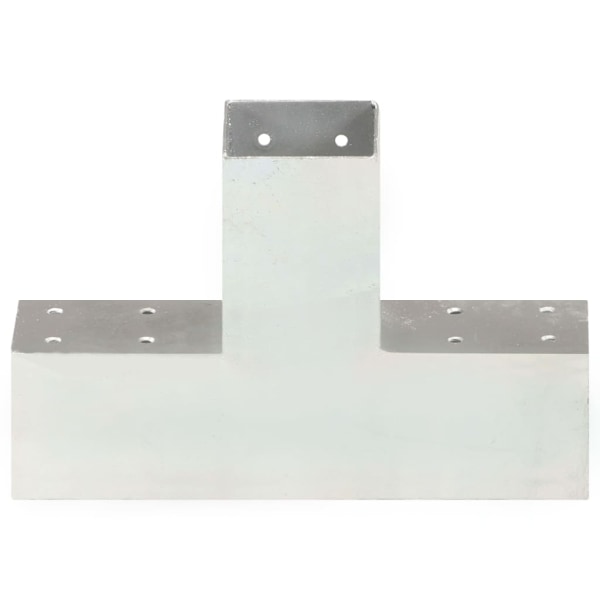 vidaXL Stolpbeslag 4 st X-form galvaniserad metall 71x71 mm Silver