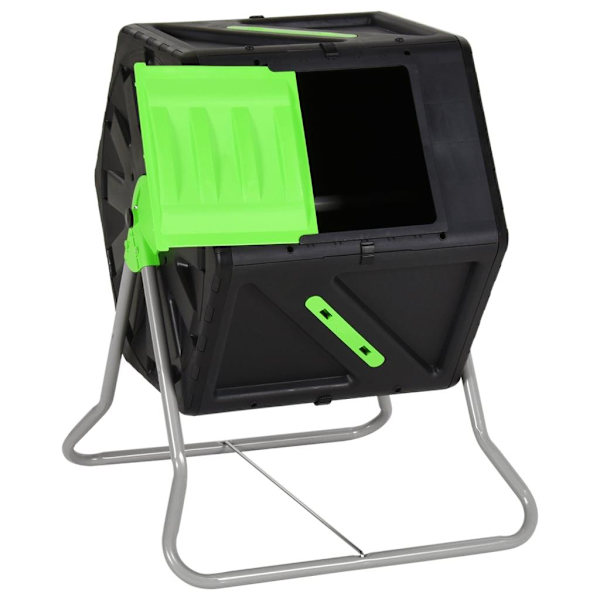 vidaXL Roterande kompost 60x58x74 cm 105 L polypropen Svart