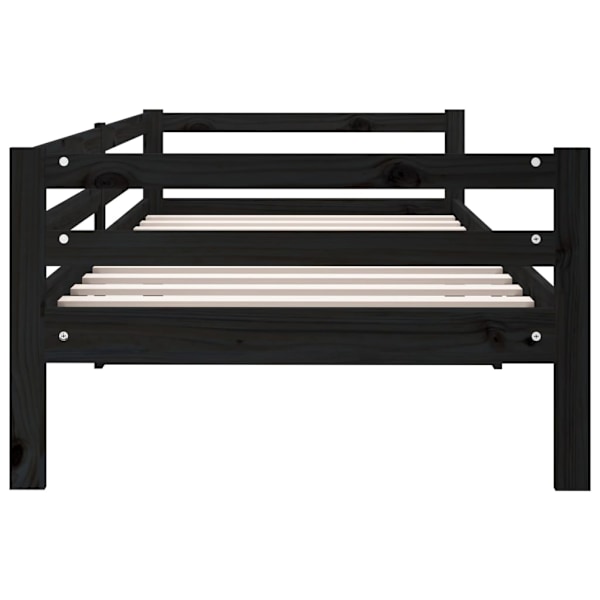 vidaXL Dagbädd svart 90x190 cm massiv furu Svart