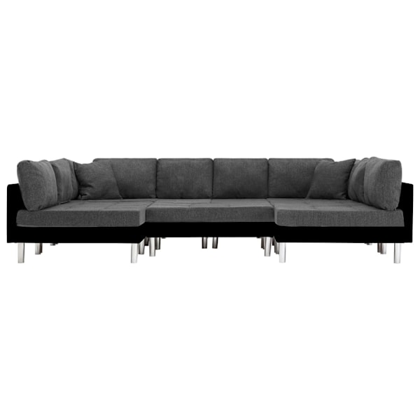 vidaXL Modulsoffa konstläder svart Svart