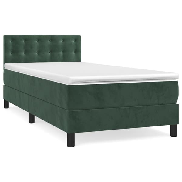 vidaXL Ramsäng med madrass mörkgrön 80x200 cm sammet Grön