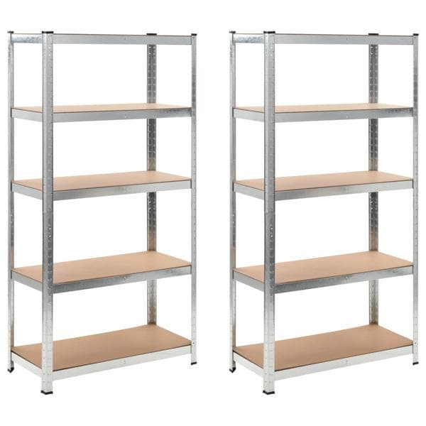 vidaXL Förvaringshylla Silver 2-pack Silver