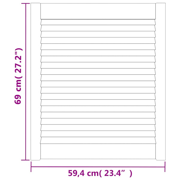 vidaXL Skåpluckor lamelldesign 4 st vit 69x59,4 cm massiv furu Vit