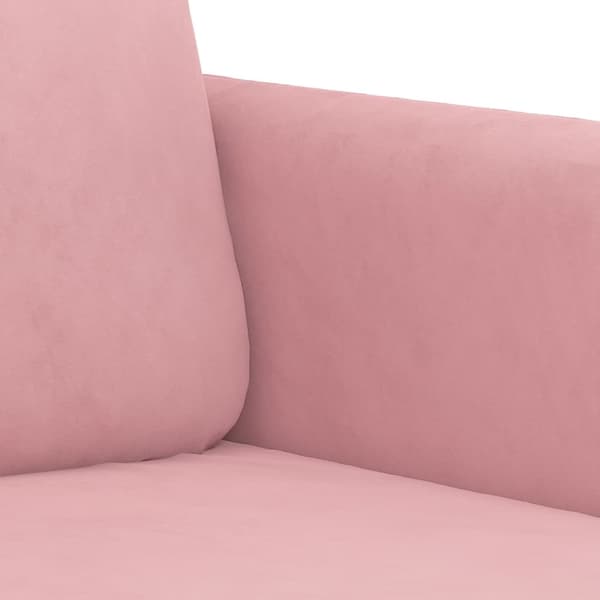 vidaXL Soffgrupp med kuddar 2 delar rosa sammet Rosa