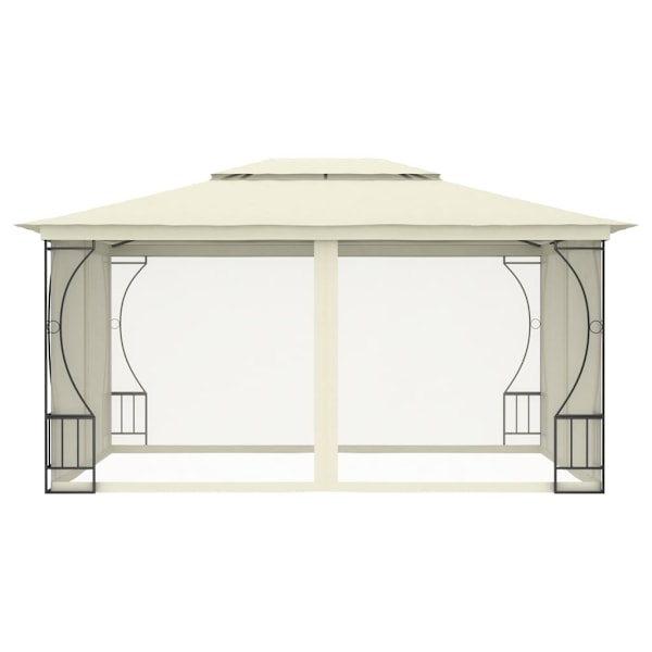 vidaXL Paviljong med nät 300x400x265 cm gräddvit Creme